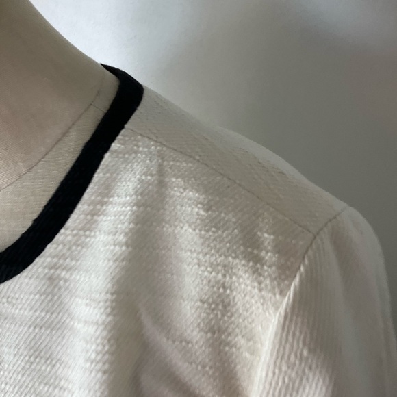 Talbots Cream Black Trim Jacket Coat Sz 10 - Picture 4 of 7